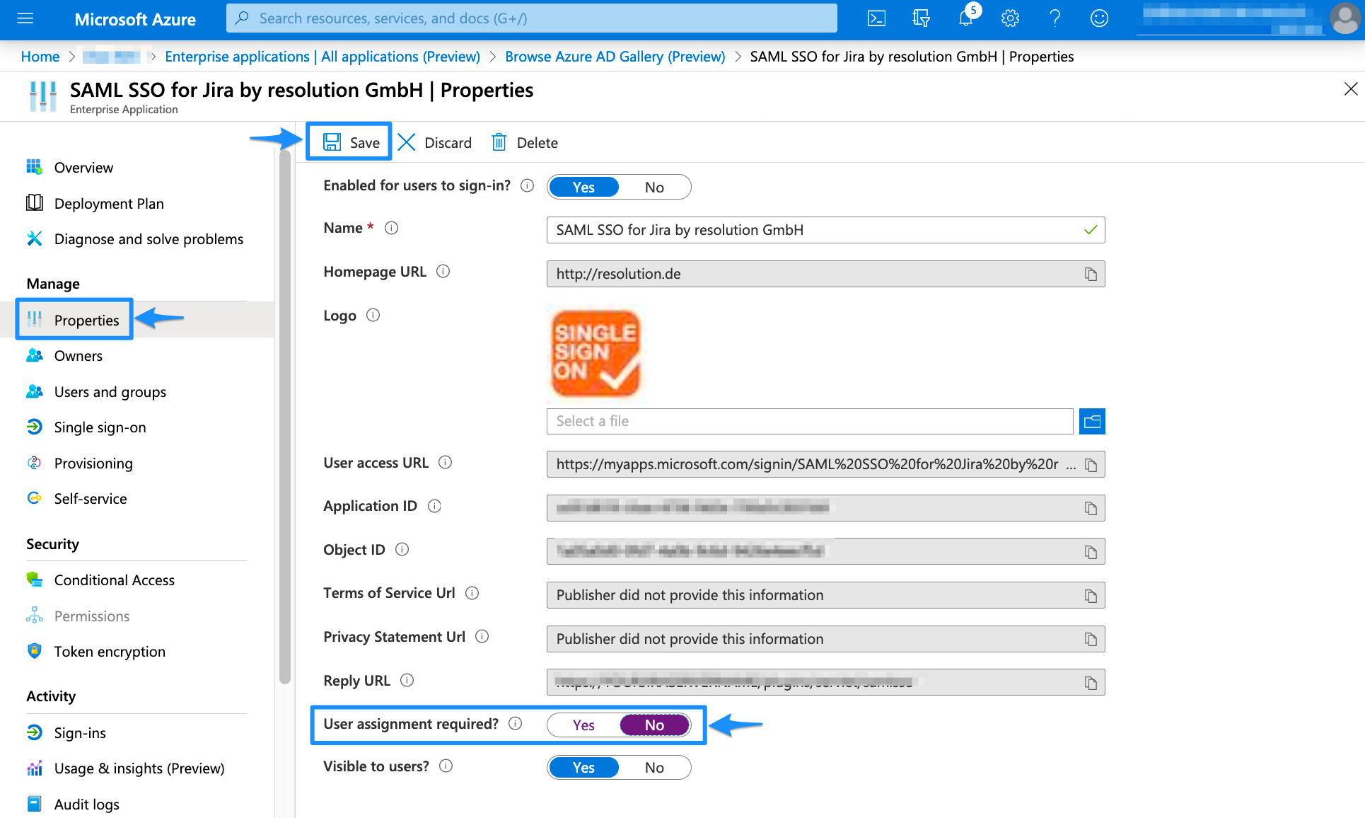 Deactivate User Assignment Required
